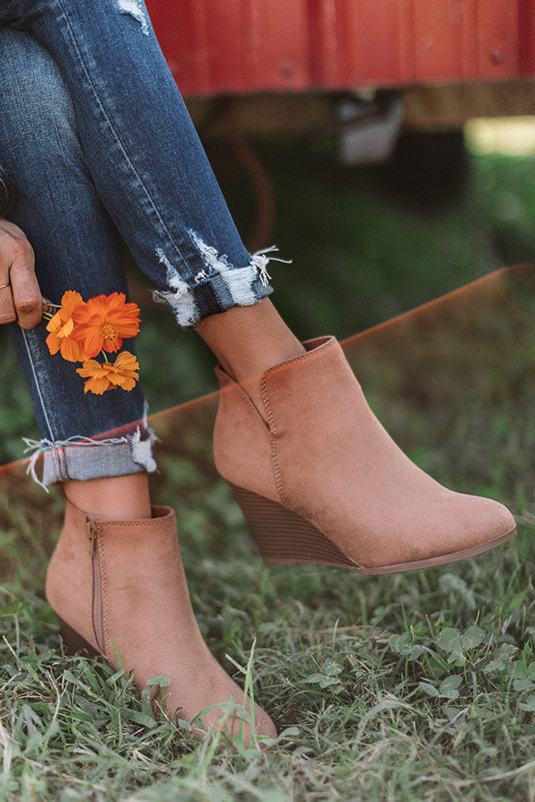 The Macon Faux Suede Bootie In Iced Mocha
