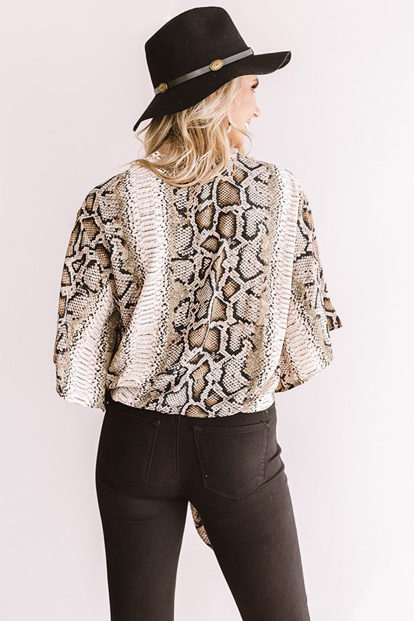 Gorgeous Grand Entrance Snake Print Tie Top