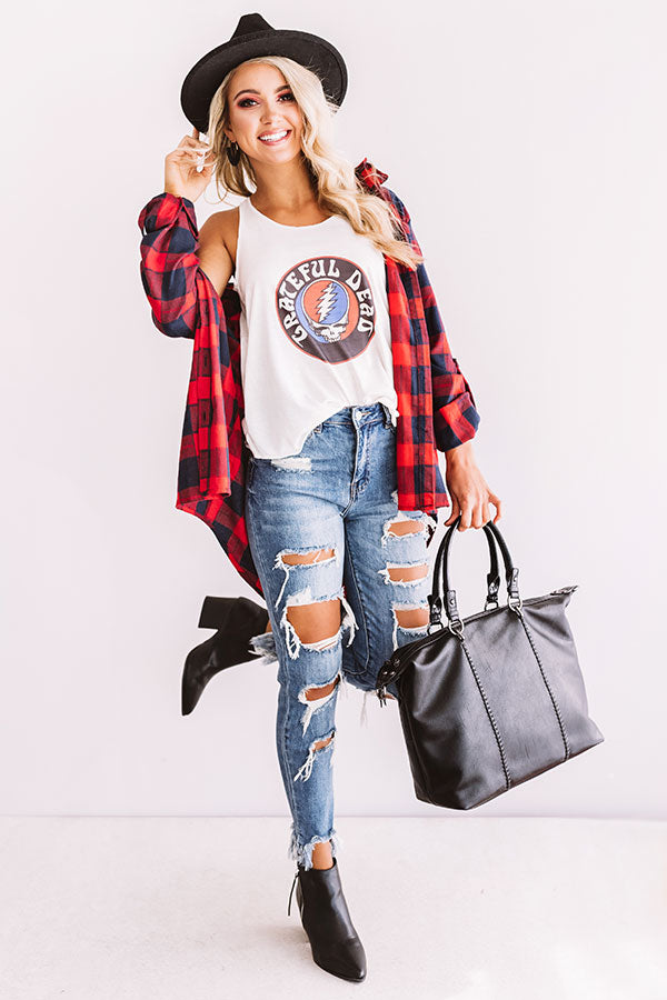Swiss Alps Getaway Plaid Top