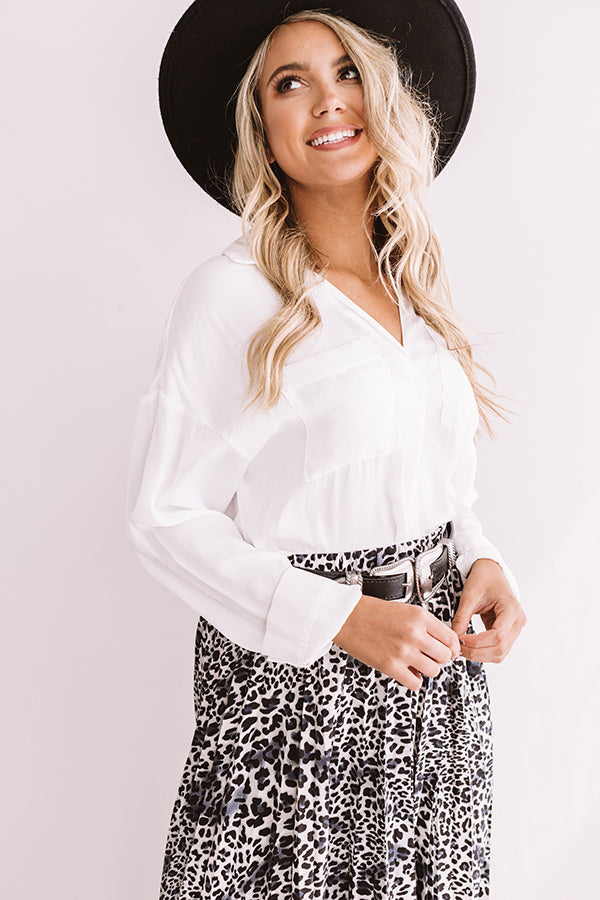 Dreams Of Manhattan Satin Top In White