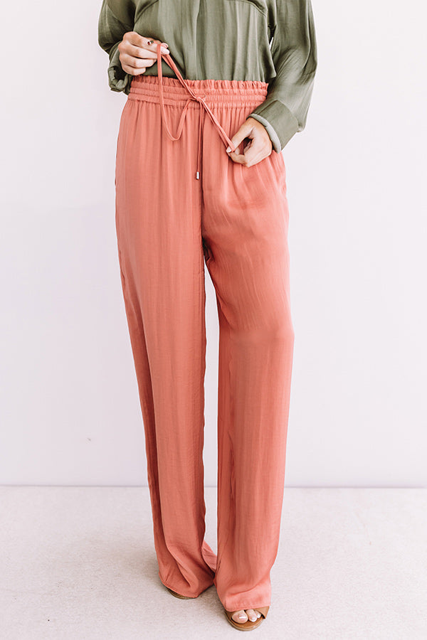 The Bold And The Fashionable Satin Pants In Coral
