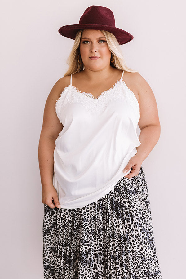 Center Stage Spotlight Lace Tank In White  Curves Image - 1