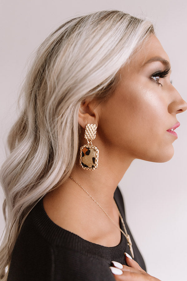 Private Jets Only Earrings In Leopard
