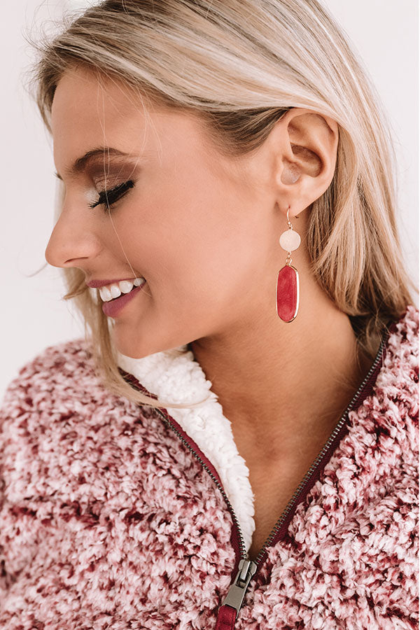 It Factor Earrings In Crimson
