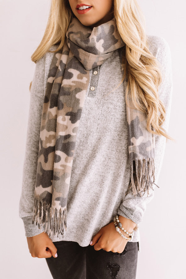 Camo Retreat Fringe Scarf