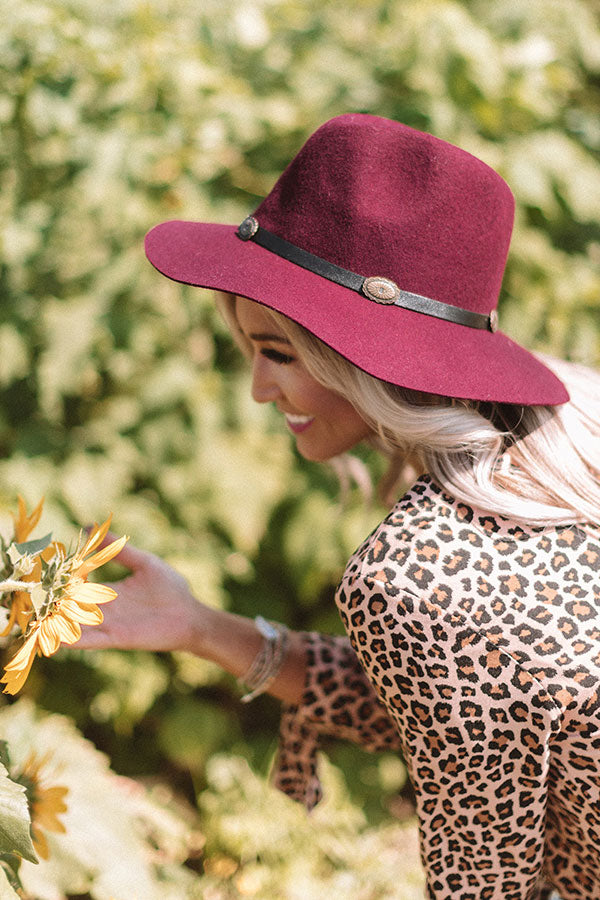 Front Page Worthy Felt Hat In Maroon