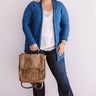 Jetsetter Popcorn Knit Cardigan In Autumn Sky Curves Image - 1