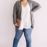 Jetsetter Popcorn Knit Cardigan In Dark Grey Curves Image - 1