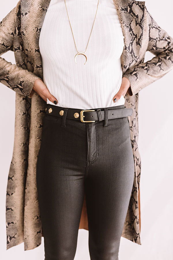 Oh So Gorgeous Faux Leather Belt In Black