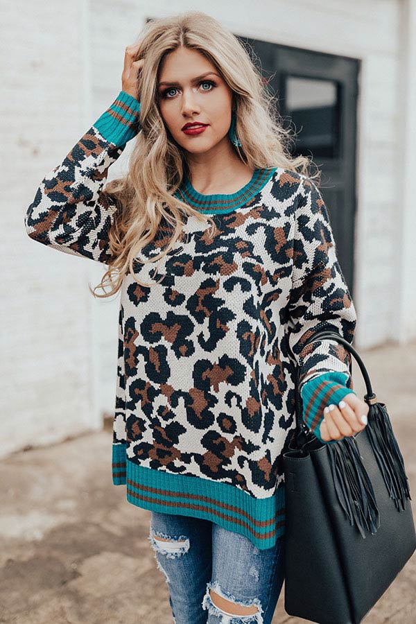Ski Lessons In Love Leopard Sweater