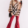 Make A Statement Plaid Poncho In Mocha Image - 1