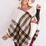 Make A Statement Plaid Poncho In Cream Image - 1