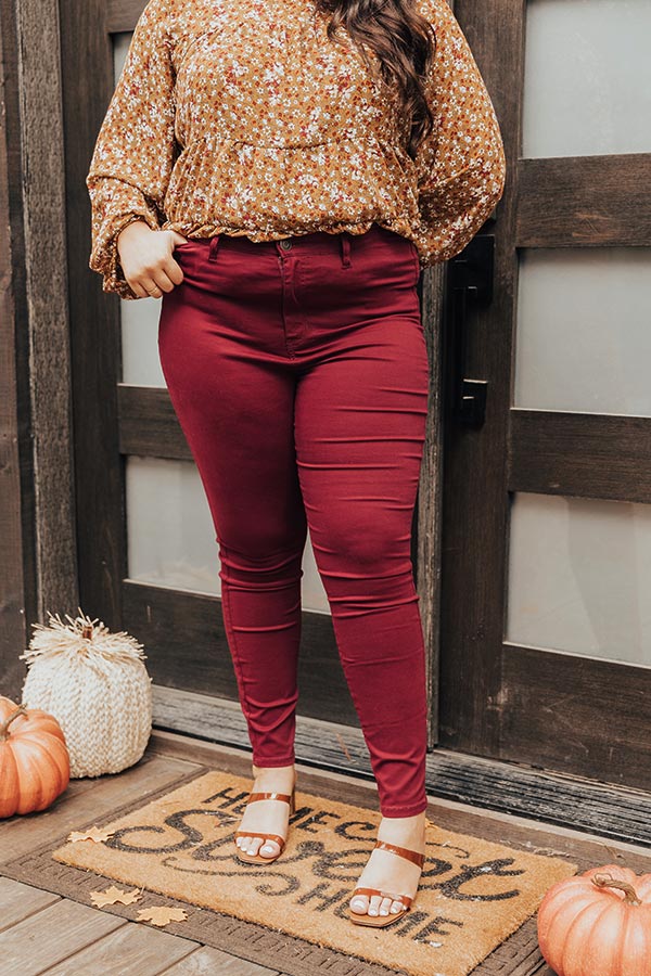 The Cordelia High Waist Skinny In Wine    Curves