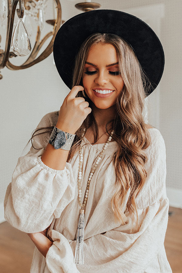Time To Shine Druzy Stone Bracelet in Snake Print