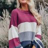 Mountains And Merlot Color Block Sweater in Orchid Image - 1