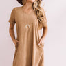 Soho Visit Corduroy Shift Dress In Iced Latte Image - 1