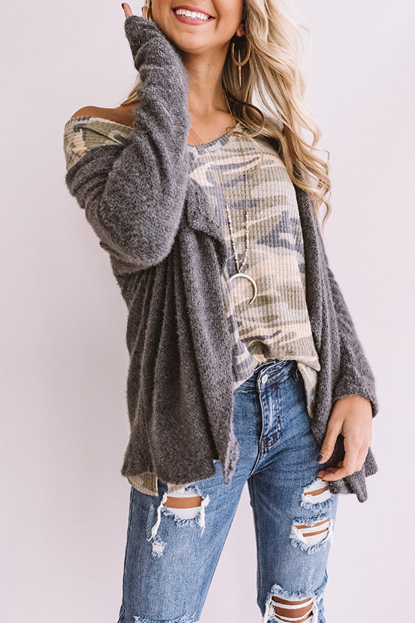 Central Park Sway Cardigan In Dark Grey