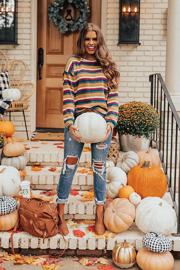 Weekend Ritual Stripe Chenille Sweater