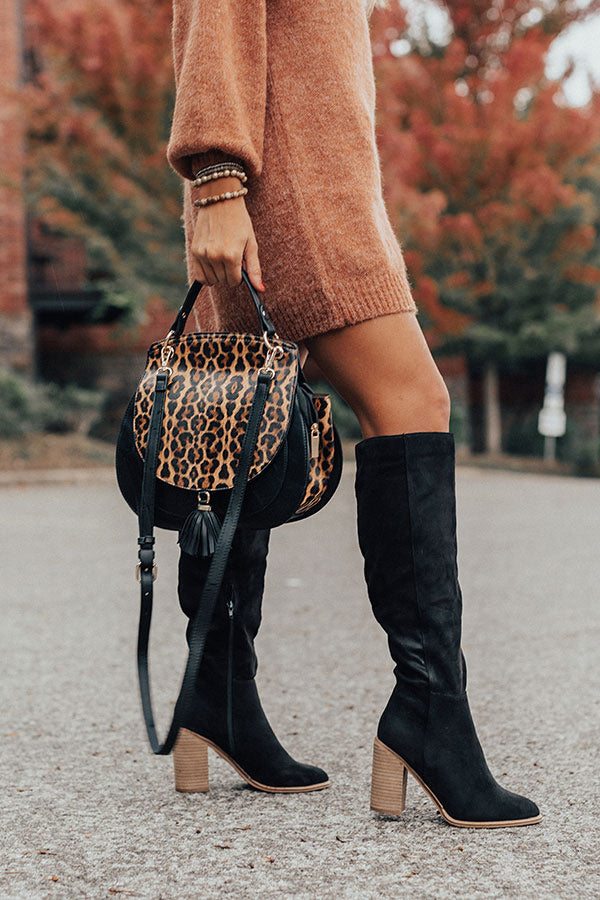 London Bridge Leopard Tote In Black