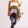 North Shore Chenille Color Block Sweater In Mustard Image - 1