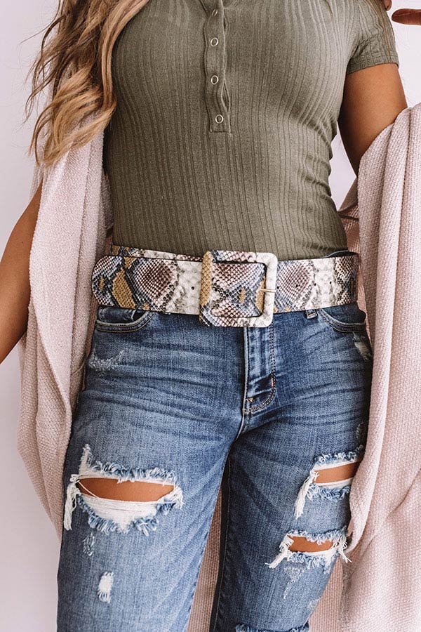 Posh Print Snake Print Belt