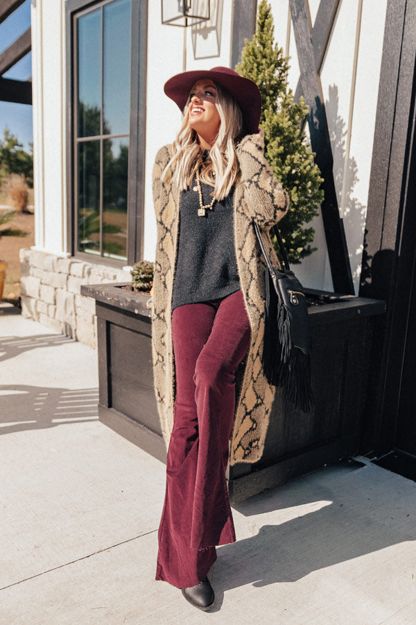 Bundled Up Brunch Snake Print Cardigan