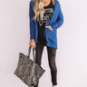 Latte Cozy Popcorn Knit Cardigan In Autumn Sky Image - 1