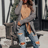 Latte Cozy Popcorn Knit Cardigan In Dark Grey Image - 1