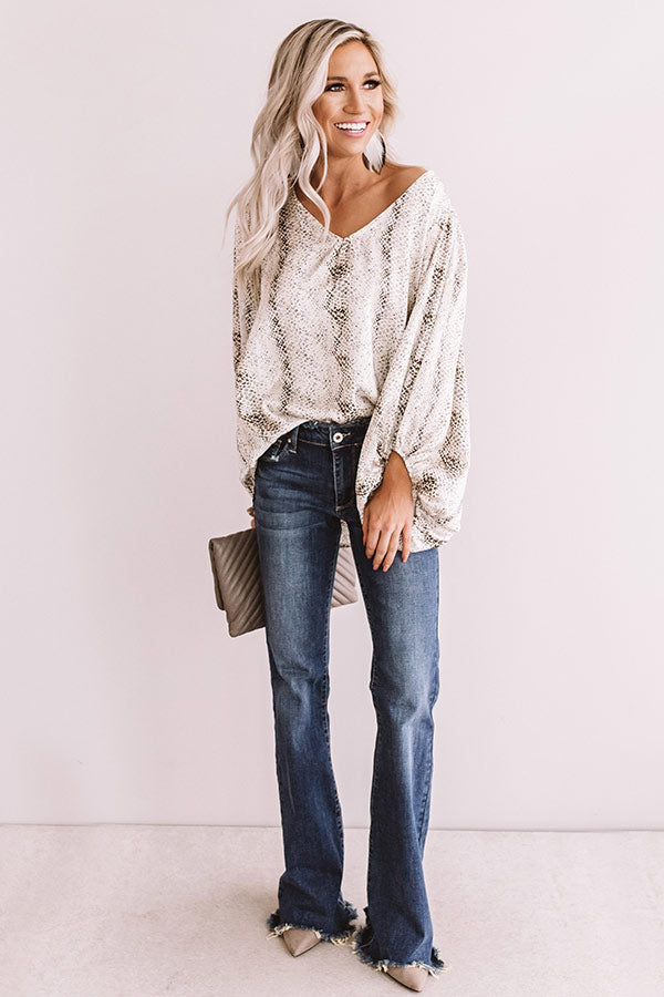 Exclusive Event Snake Print Shift Top