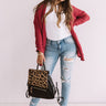 Latte Cozy Popcorn Knit Cardigan In Rose Image - 1