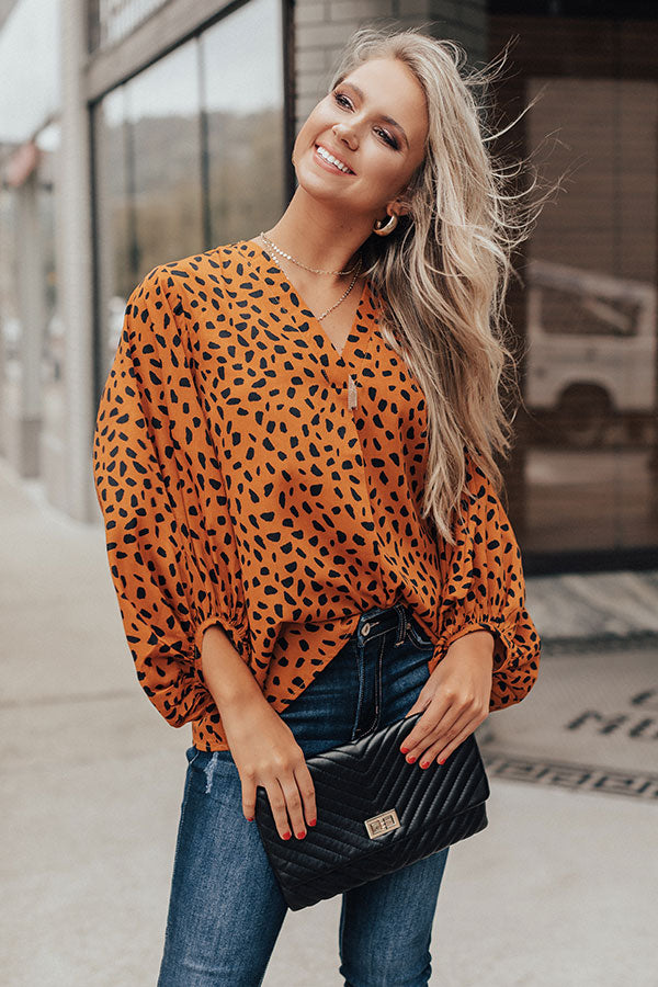 Major Craze Shift Top In Pumpkin