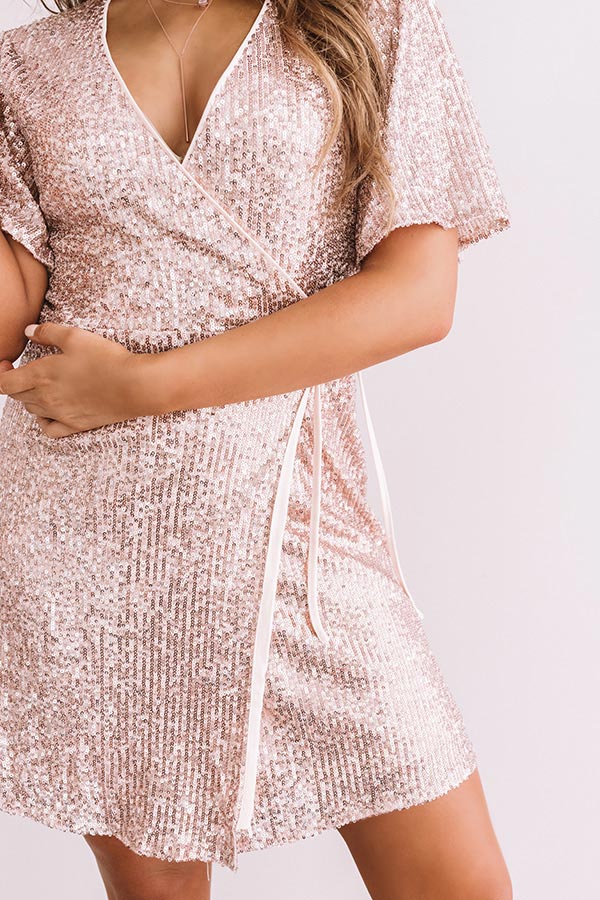 Grand Entrance Sequin Wrap Dress In Pink Impressions Online Boutique Grand Entrance Sequin Wrap Dress In Pink Impressions Online Boutique