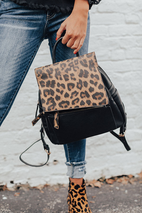 Upstate Adventures Faux Leather Backpack In Black