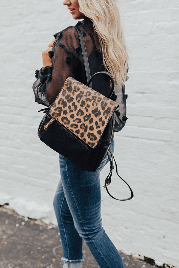 animal print backpack leather Upstate Adventures Faux Leather Backpack In Black – Impressions Online Boutique