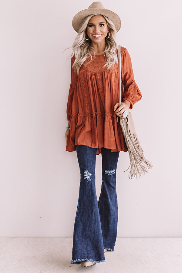 Chai And Kisses Shift Top in Rust – Impressions Online Boutique