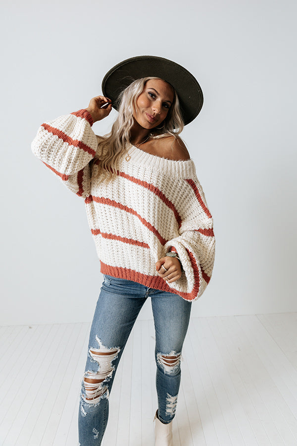 Time For Flurries Knit Sweater In Rose