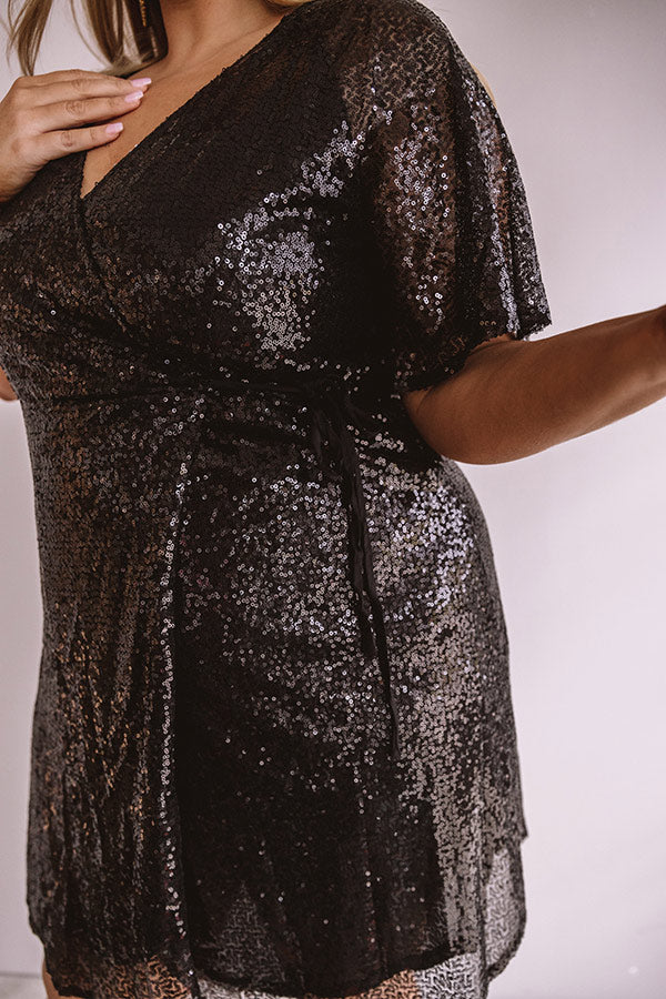 Nightlife Luxury Sequin Wrap Dress In Black Curves Impressions Online Boutique Nightlife Luxury Sequin Wrap Dress In Black Curves Impressions Online Boutique