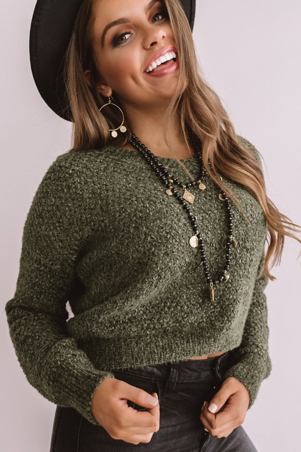 Olive green chenille outlet sweater