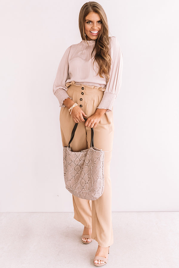 Better In Brooklyn Satin Shift Top In Blush