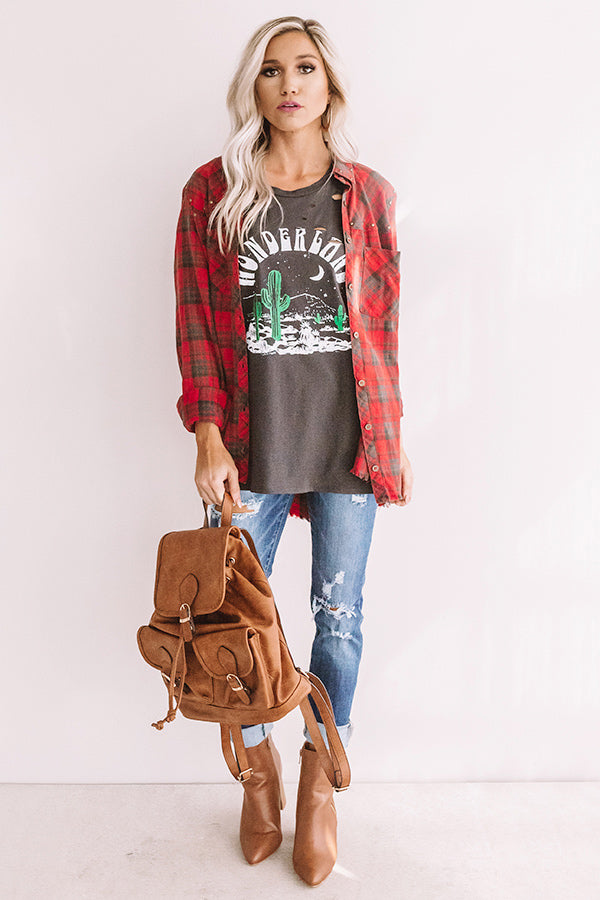 Wonderland Distressed Boyfriend Tank in Vintage Black Image - 1