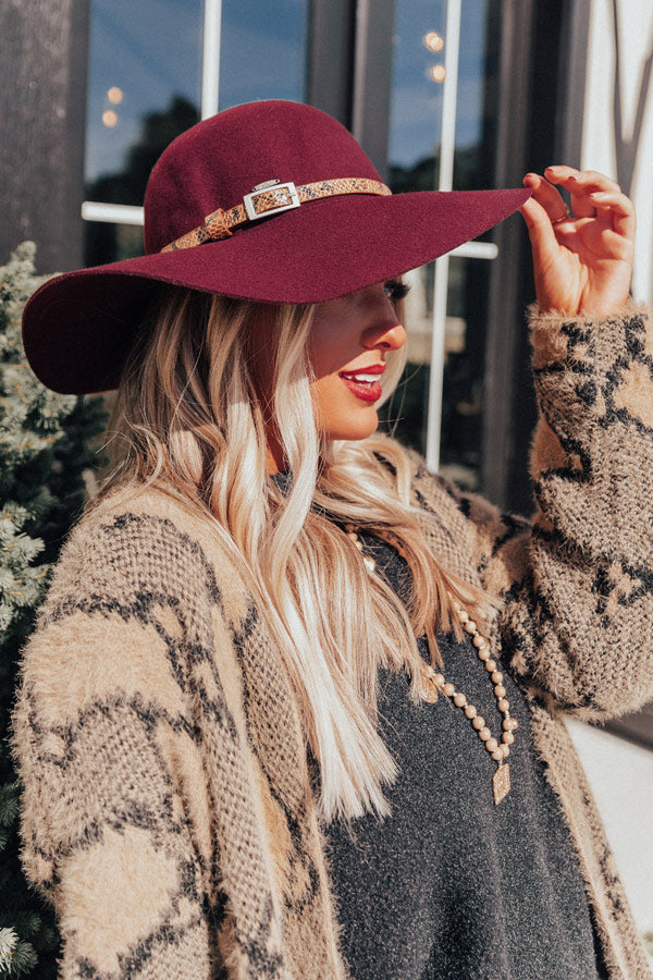 Bound For Broadway Hat In Wine