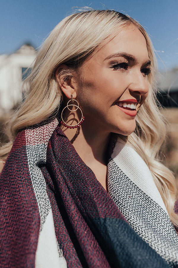 Formal Invitation Semi Precious Earrings in Wine