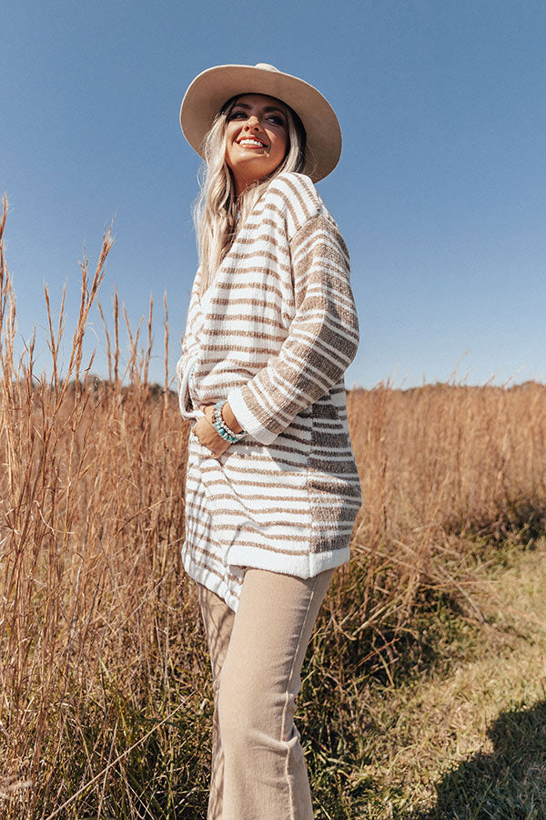 Gotta Jet Stripe Chenille Cardigan