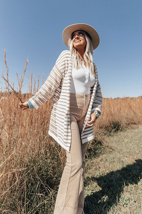 Gotta Jet Stripe Chenille Cardigan