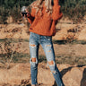 A Side Of Cozy Popcorn Knit Sweater in Rust Image - 1