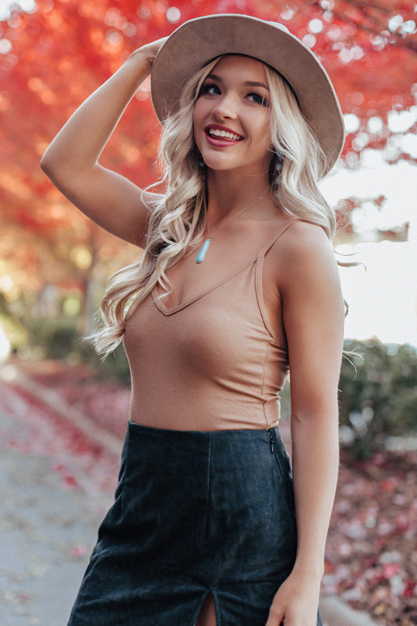 Kiss And Tell Bodysuit In Brown