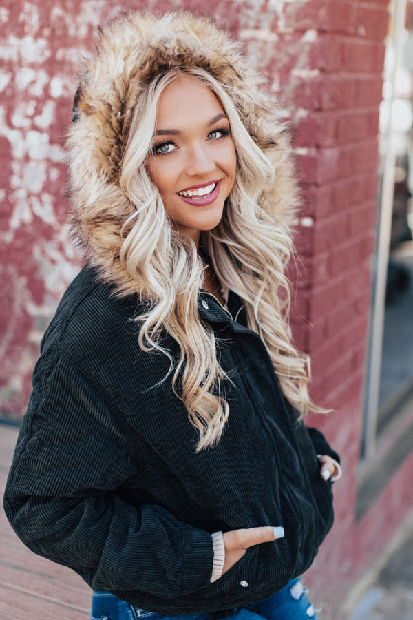 Styled For Snow Corduroy Jacket In Black