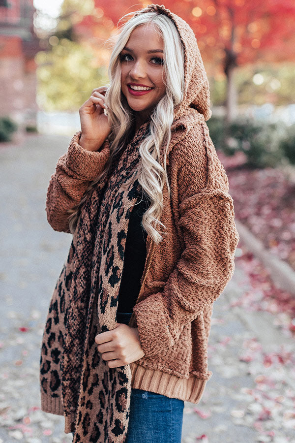 Keep On Cuddling Popcorn-Knit Jacket In Brown