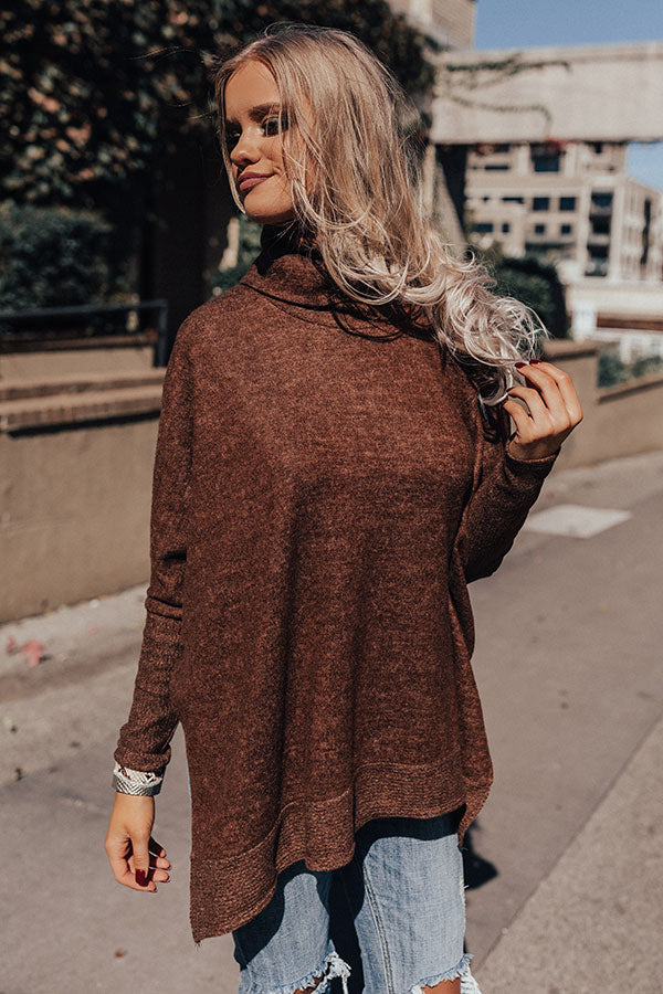 Time For Cozy Sweater In Brown