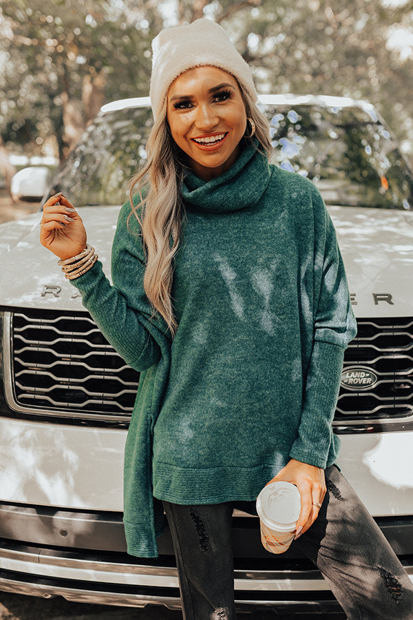 Time For Cozy Sweater In Hunter Green